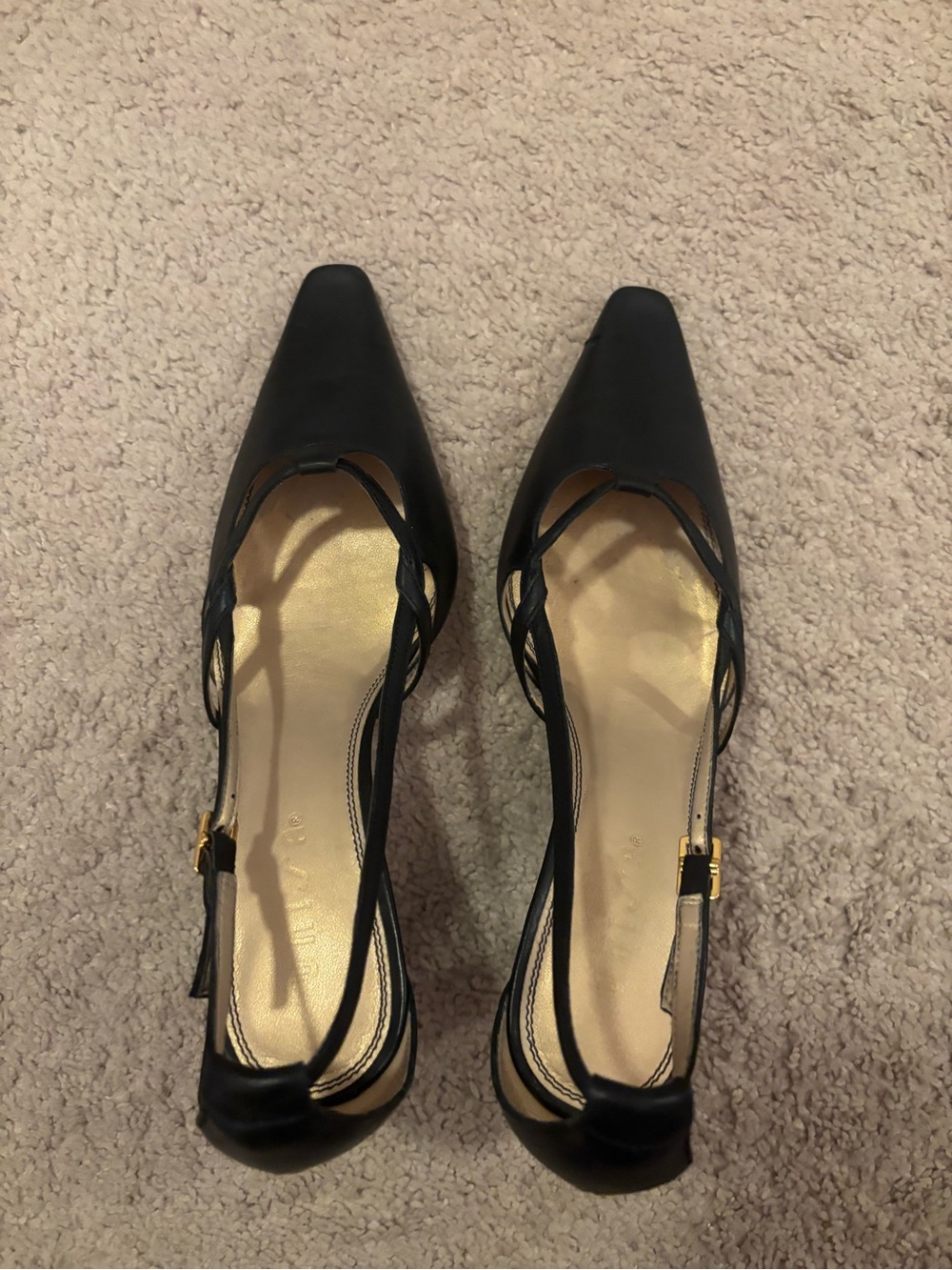 Unisa Black Pointed Slingback Heels